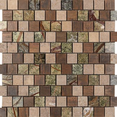 Copper Amazon 1″ x 1″ Offset Mosaic