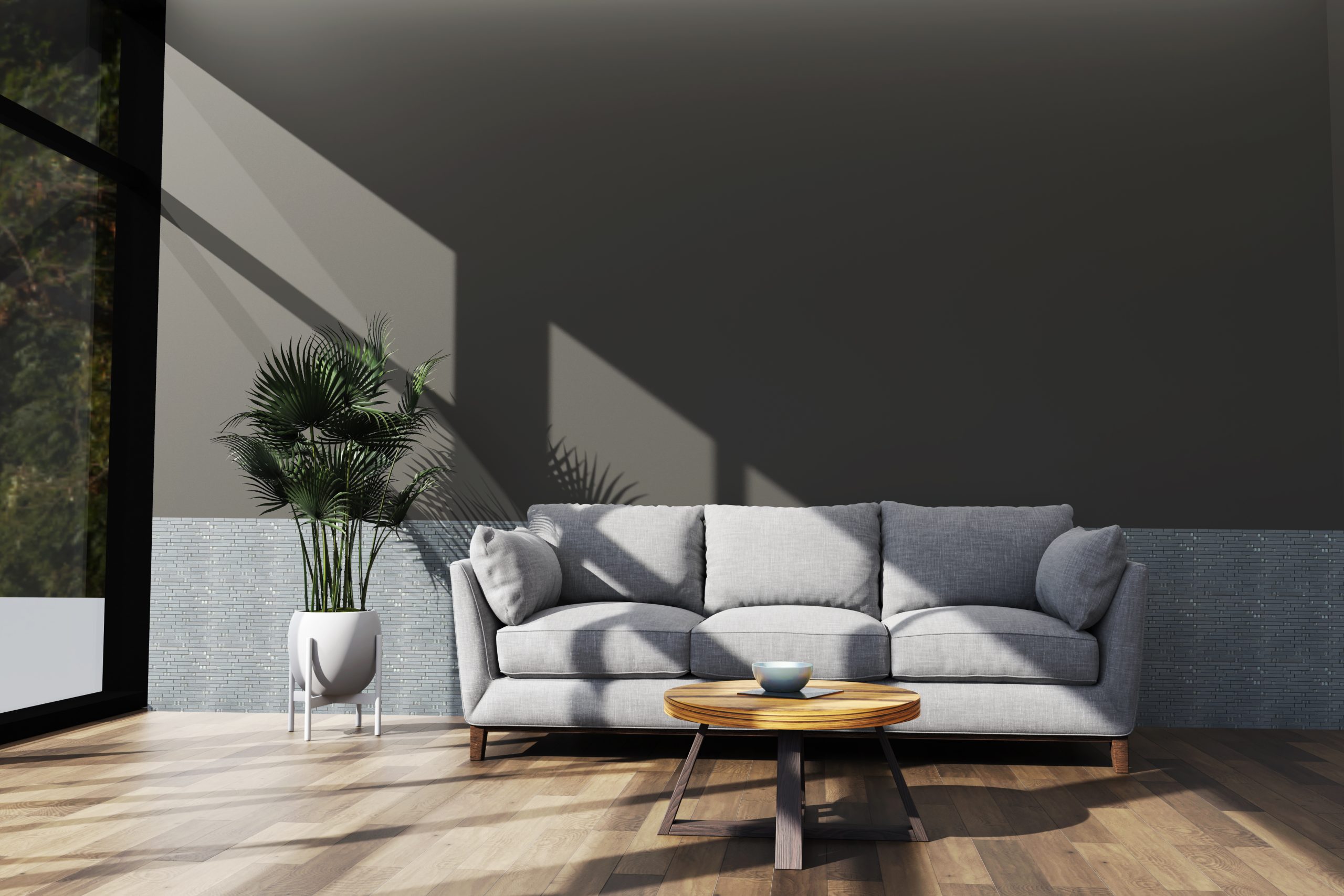 Metro Stormy Texture Linear Room Mockup